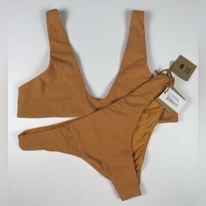 Free People X Toast Tan Bikini Set